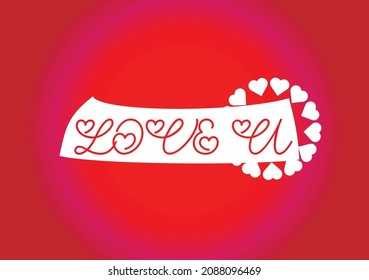 LOVE U letter logo with love icon, valentines day design template