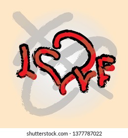 i love u logo design vector