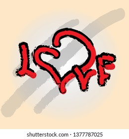 i love u logo design vector