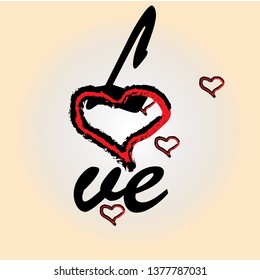 i love u logo design vector