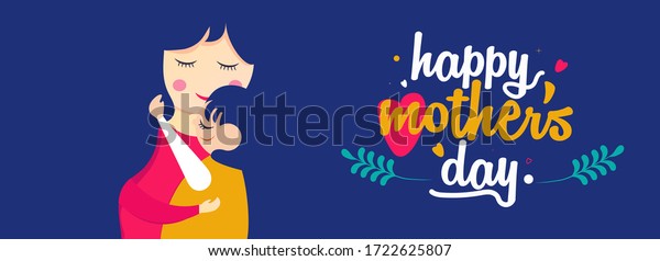 Love u mom. Happy Mother\'s Day. Social media banner\
of daughter and mother\'s love vector, illustration for Happy\
mother\'s day. Use for banner, poster, advertisement, sale, social\
media post.