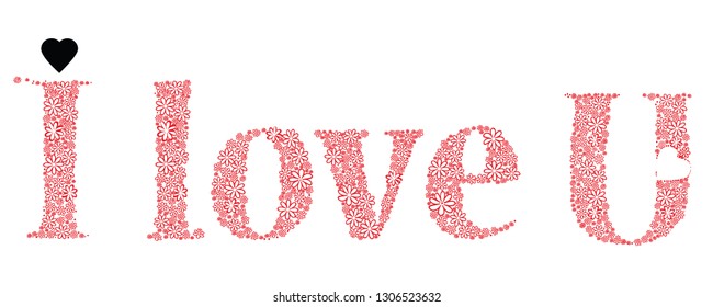 I love u red with hearts