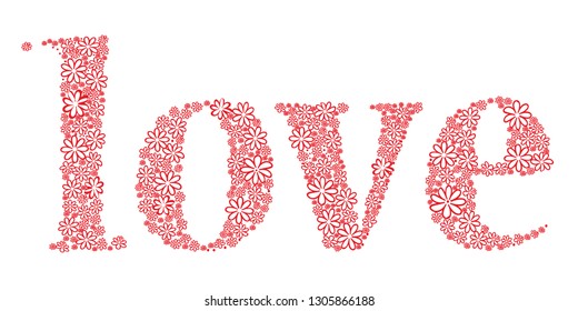 I love u red words