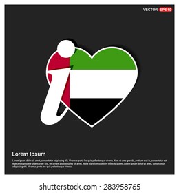 I love UAE flag heart