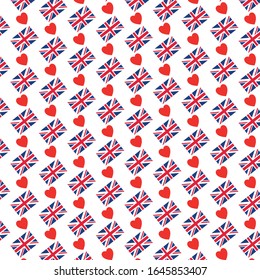 I love UK Seamless Vector Pattern