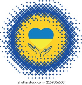 love in ukraine blue yellow sign