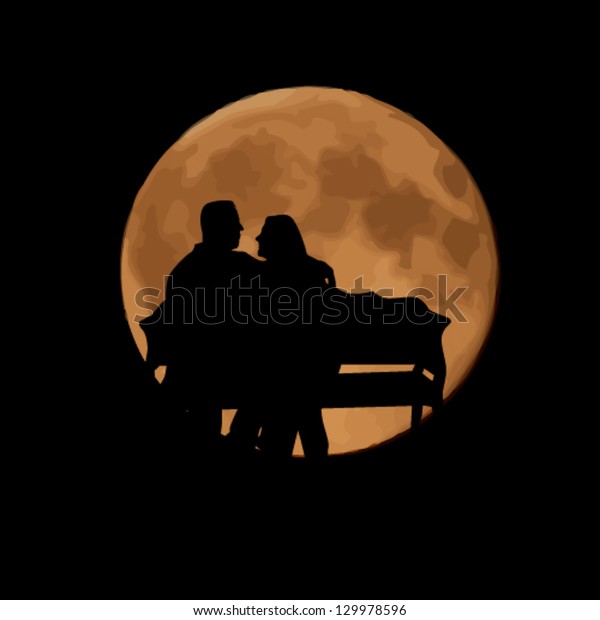 Love Under Moon Stock Vector Royalty Free