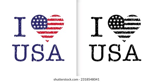 Ich liebe die amerikanische Illustration, die amerikanische Flagge, die US-Flagge, die US-Produktaufkleber, die US-amerikanischen Symbole, den nationalen Unabhängigkeitstag am 4. Juli.