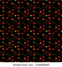 Love and unusual designs. Seamless pattern colorful summer style label illustration with nice elements. Love card. Vector illustration. Our love is happy.