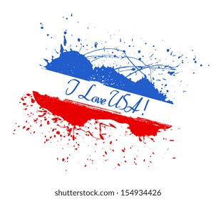 I love USA - 4th of July Vector theme Design