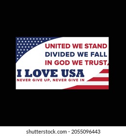 I Love USA Flag Shape