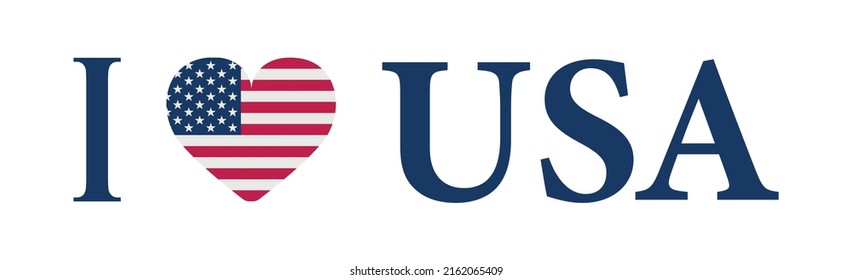 I love USA, flag of the united states of America - Vector illustration