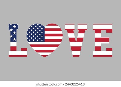 Amo a Estados Unidos con el corazón, bandera de Estados Unidos nacional estadounidense, bandera estadounidense para el Día de la Independencia
