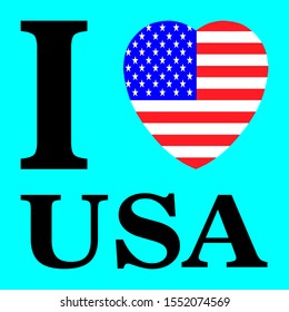i love usa with heart flag shape Vector illustration eps 10