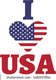 Me encanta la ilustración de EEUU. ilustración vectorial