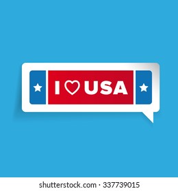 I love USA label vector with stars