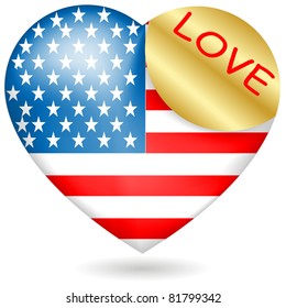 Love USA sticker.Vector