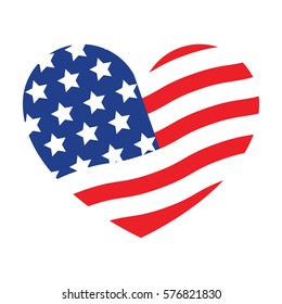 I Love USA symbol. Vector illustration