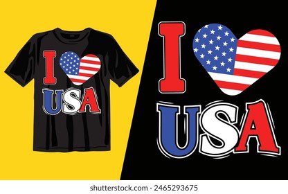 I love usa T-shirt design.