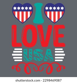 i Love Usa T-shirt Design Vector File