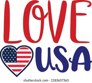 Love USA T-shirt graphics, Vector design, Abstract print design.