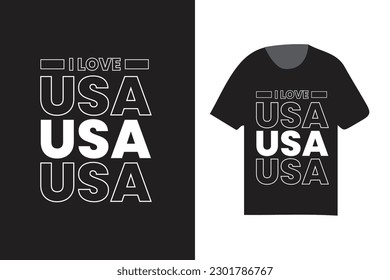 I love usa typography t shirt design, mirror typography t shirt template