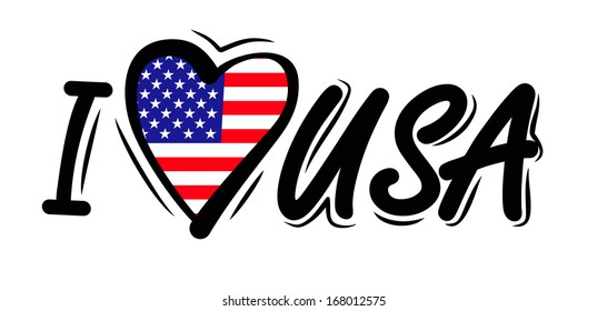 I Love USA vector
