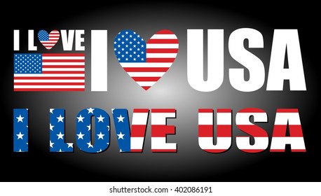 I love USA vector illustration