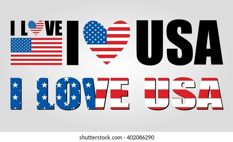 I love USA vector illustration