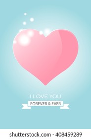 love valentine background. greeting card, Flat design Happy Valentines. can be add text. vector illustration