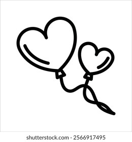 Love Valentine Balloon Simple line icon