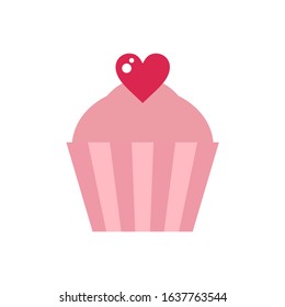 Love Valentine Cake Vector Illustration Template Design
