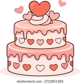Amor Valentine Bolo ilustração vetor