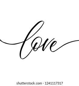 Love - valentine calligraphic quote.