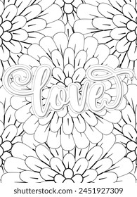 Love Valentine Coloring Pages, Christian Lettering coloring page for children and adults. Love Valentine Coloring Pages, Christian religious typography coloring page for children and adults