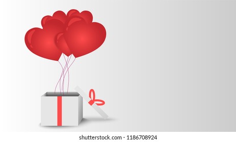 love valentine day background and red heart with vector design