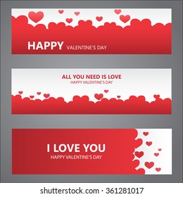 love valentine day banner. greeting card, Flat design Happy Valentines. can be add text. vector  illustration