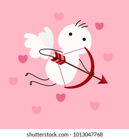 Love valentine day concept. cupid vector illustration design.