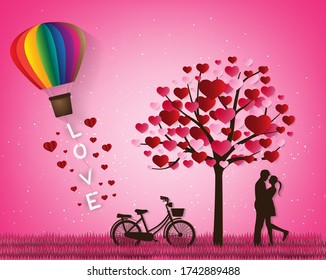Illustration Love Valentine Daylovers Stand Meadows Stock Vector ...
