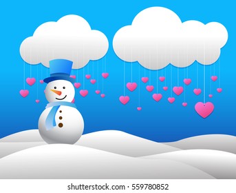 love and valentine day,Snowman vector illustration