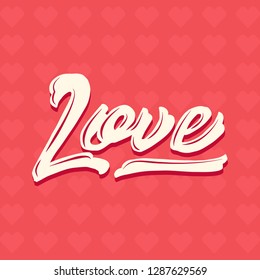 love valentine hand lettering vector