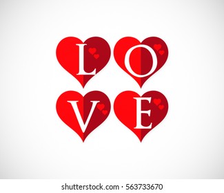 love valentine heart logo text