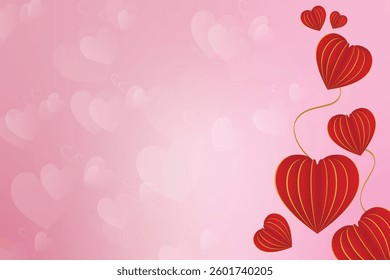 love valentine heart paper romantic romance background happy celebration 14 day background event backdrop cover vector