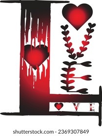 Love Valentine Heart typography vector t-shirt design