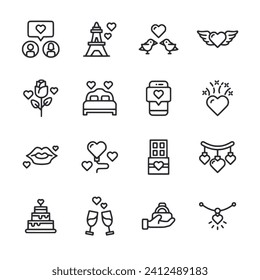 Love and valentine icon set