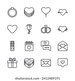 Love and valentine icon set