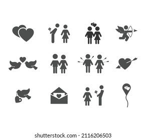 Love and valentine icon set. Vector icons for video, mobile apps, Web sites and print projects. See more in this series.