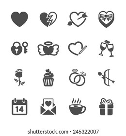 love and valentine icon set, vector eps10.
