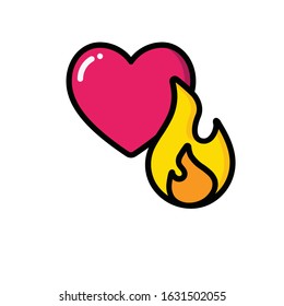 Love valentine icons colorful cute