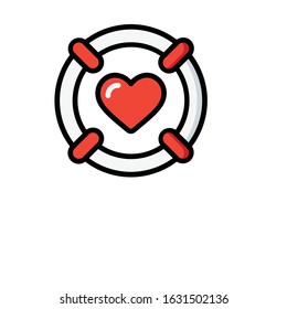 Love valentine icons colorful cute
